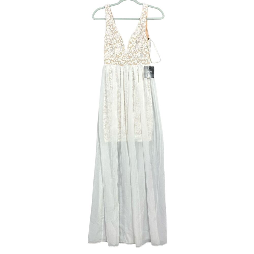 Lulus Make Way For Wonderful Off White Lace Maxi Dress Womens XS DJ18188B NEW